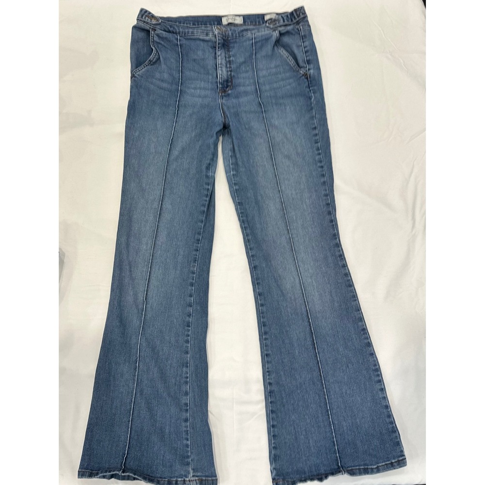 Jessica Simpson Flare Jeans Blue High Rise Front Seam Denim Size 12/31